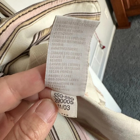 Vintage Tommy Hilfiger blazer/jacket, striped, size 10, 100% cotton, spring - Picture 8 of 9